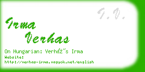 irma verhas business card